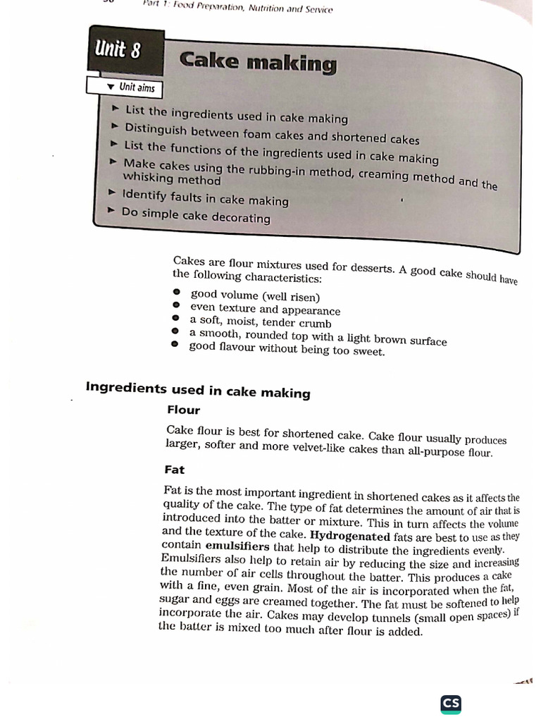 Cake Making Notes 1 | PDF
