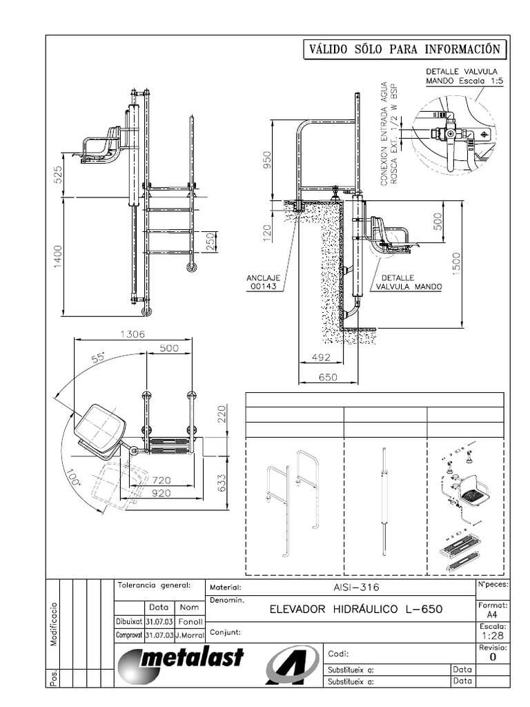 detalle de anclaje para piscina | PDF