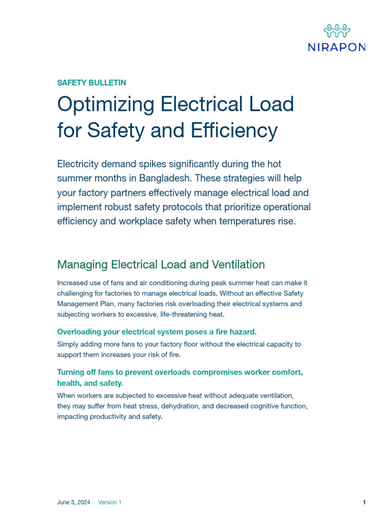 Electrical Load Management for Safety | PDF | Safety | Ventilation ...