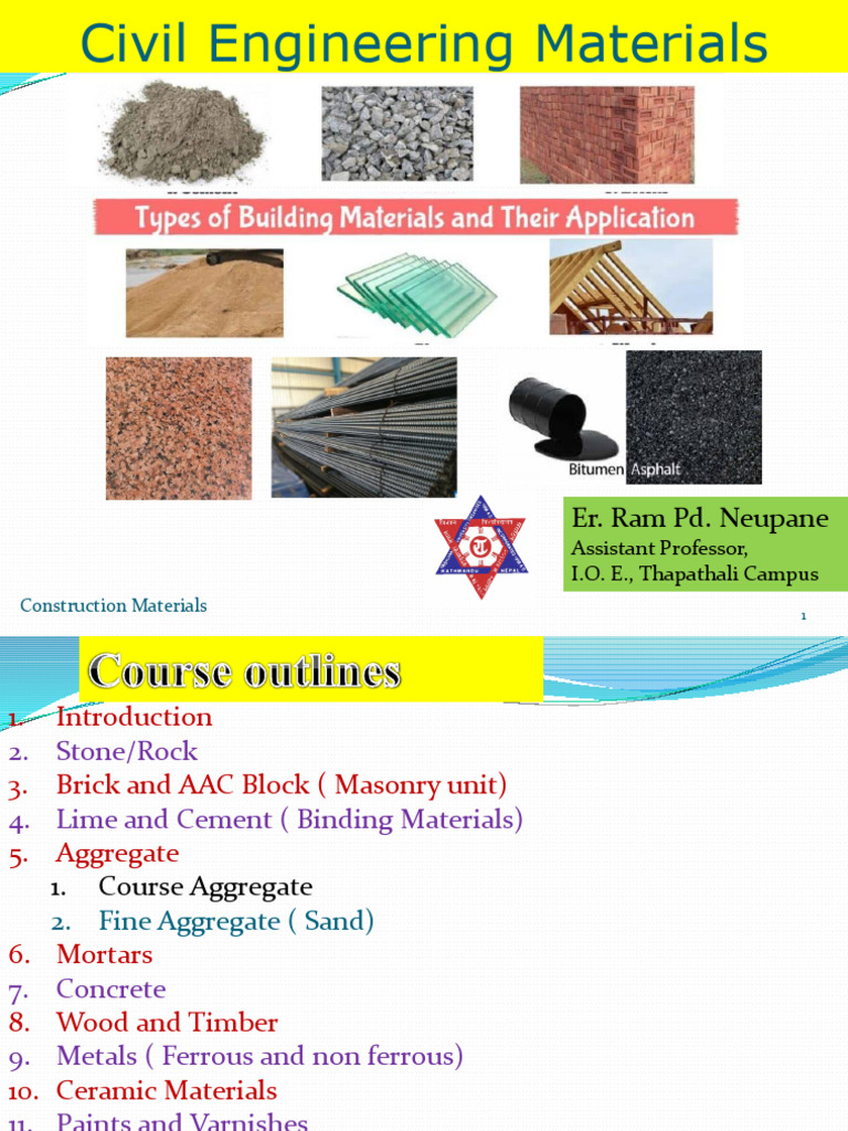 Overview of Civil Engineering Materials | PDF | Building Materials ...