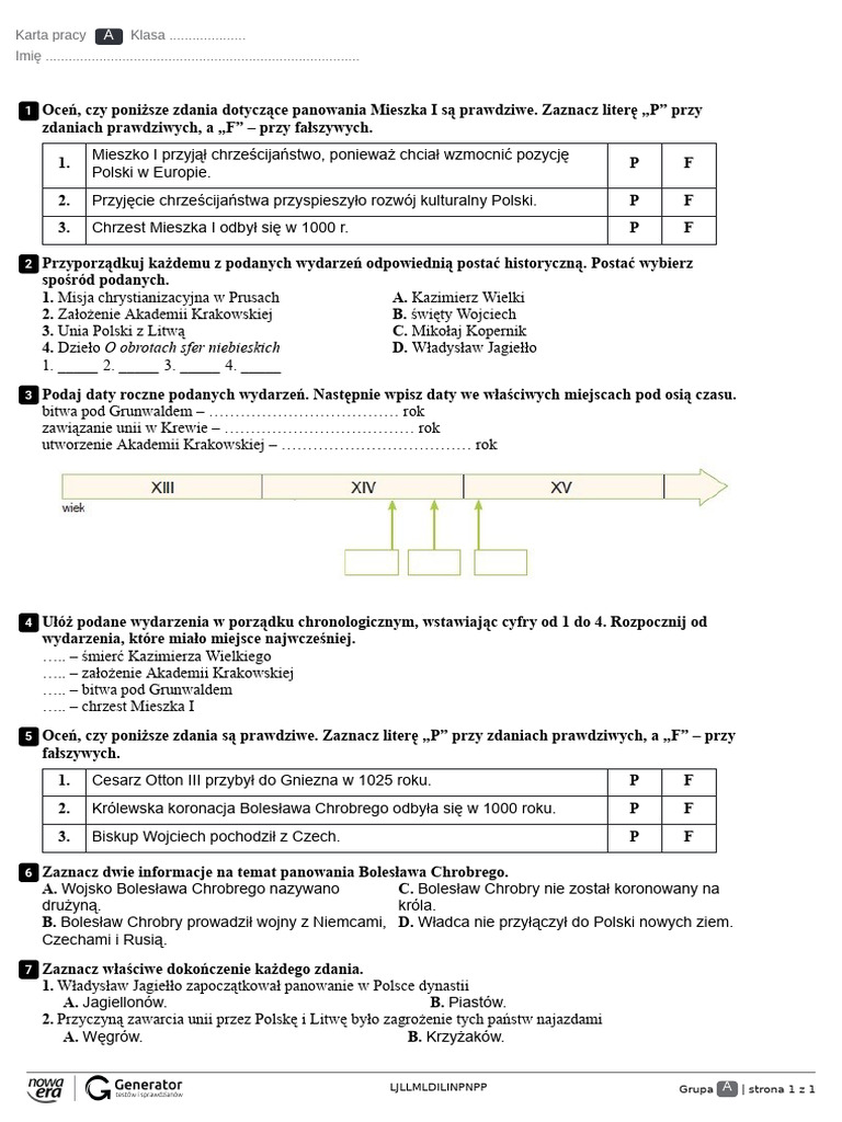 Rozdział II. Lekcja Powtórzeniowa Karta Pracy | PDF