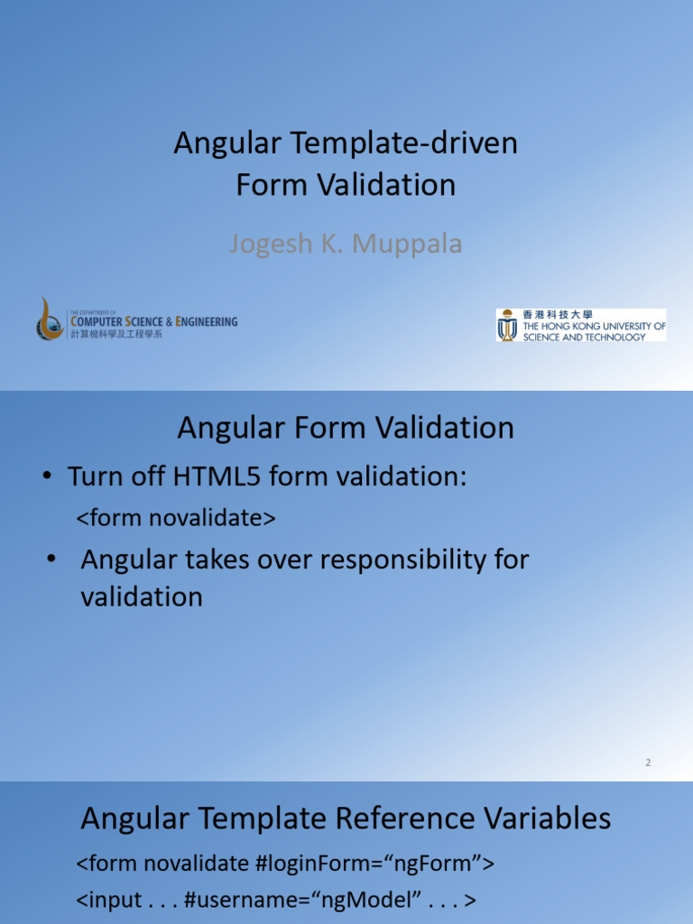 vRPCVrgWEeiIWQ7qQVoxgg - 2 Angular Template Form Validation | PDF