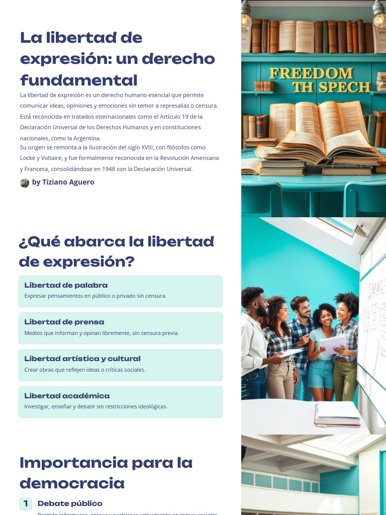 La Libertad de Expresión Un Derecho Fundamental | PDF | Libertad de ...