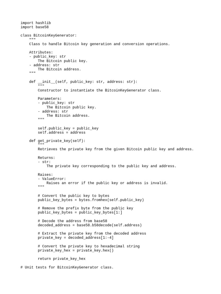 Bitcoin Key Generation and Retrieval | PDF | Constructor (Object ...