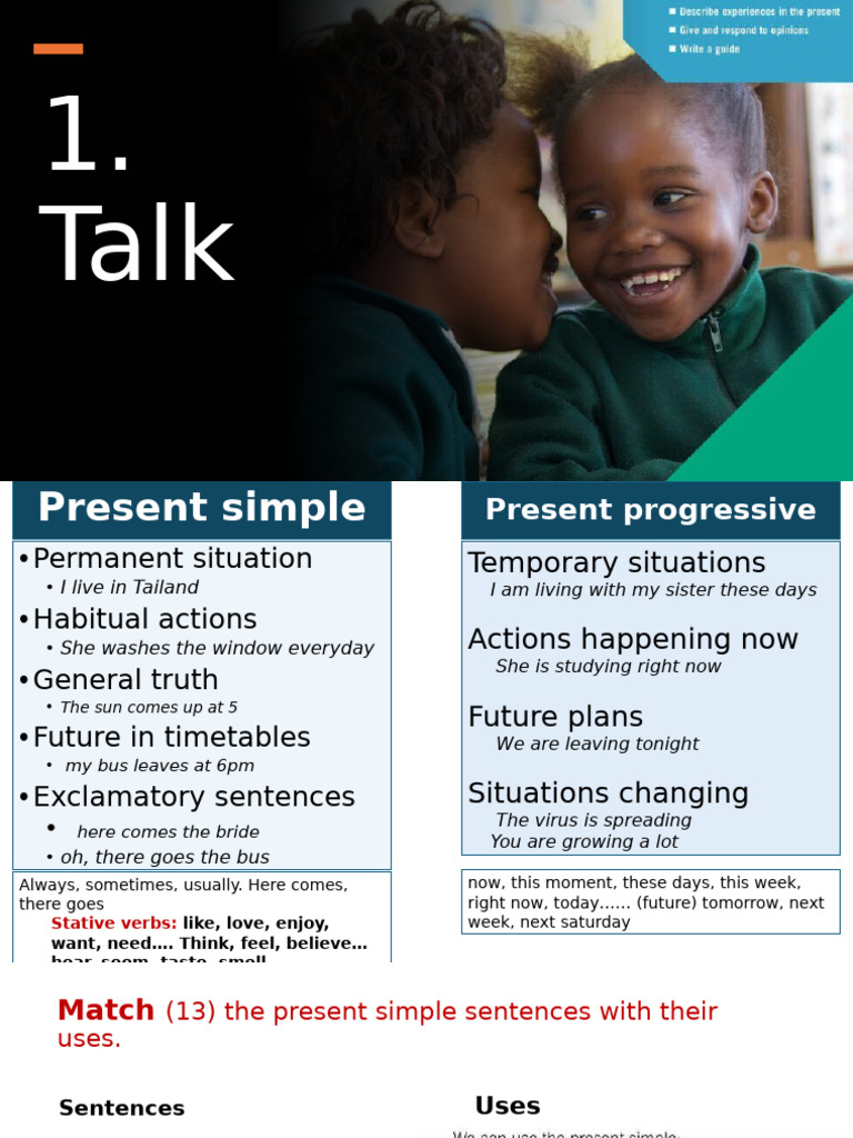 Present Simple vs. Present Continuous Guide | PDF | Linguistic ...