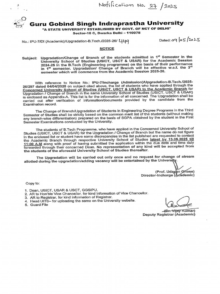 Upgradation-Usict, Usct & Usar | PDF