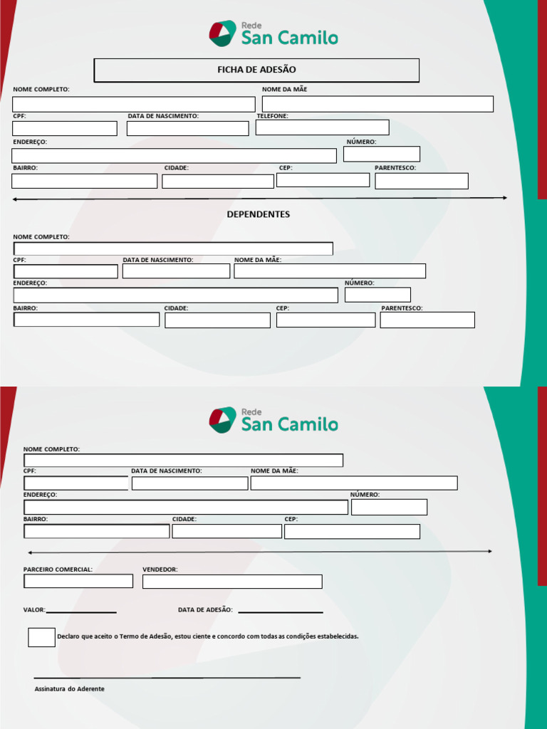 Ficha de Adesao | PDF