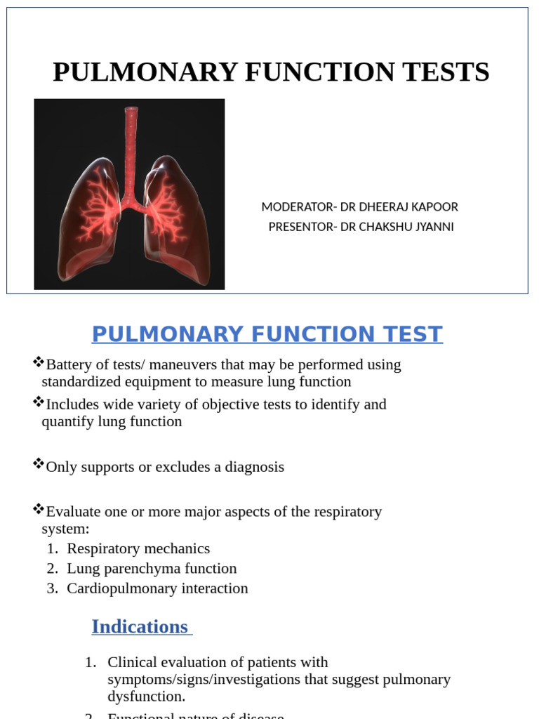 Comprehensive Guide to Pulmonary Function Tests | PDF | Chronic ...
