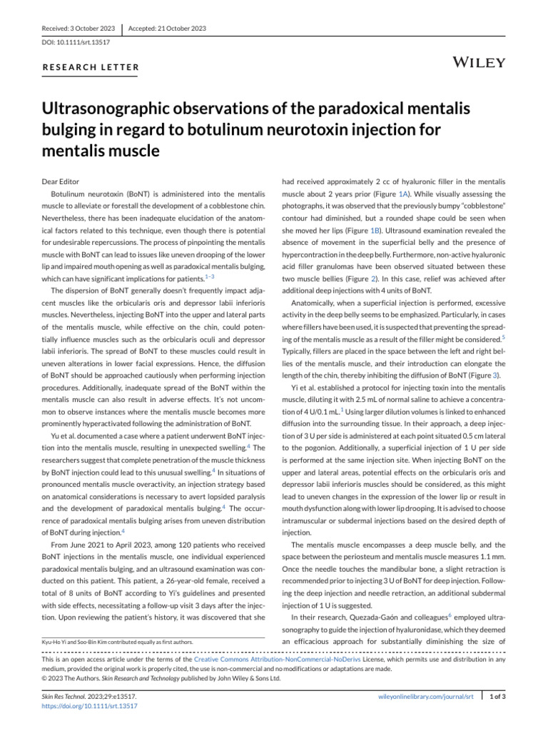 Ultrasonographic Observations of The Paradoxical Mentalis | PDF ...