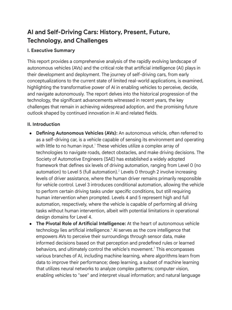 AI and Self-Driving Cars | PDF | Artificial Intelligence | Intelligence ...