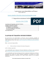 Imposition Des Personnes Non Domiciliées en France: Le Principe de L'imposition Minimale Forfaitaire