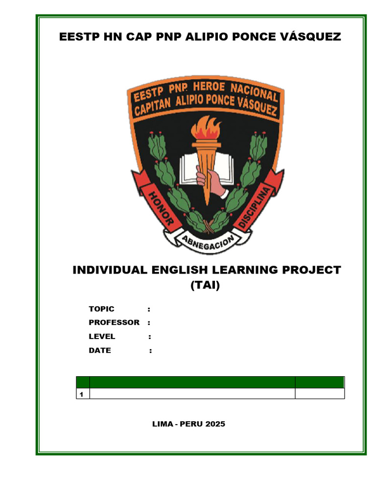 Individual English Learning Project - English III | PDF | Behavior ...