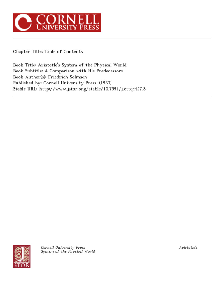 Aristotle's Physical World Overview | PDF | Ancient Greek Philosophy ...