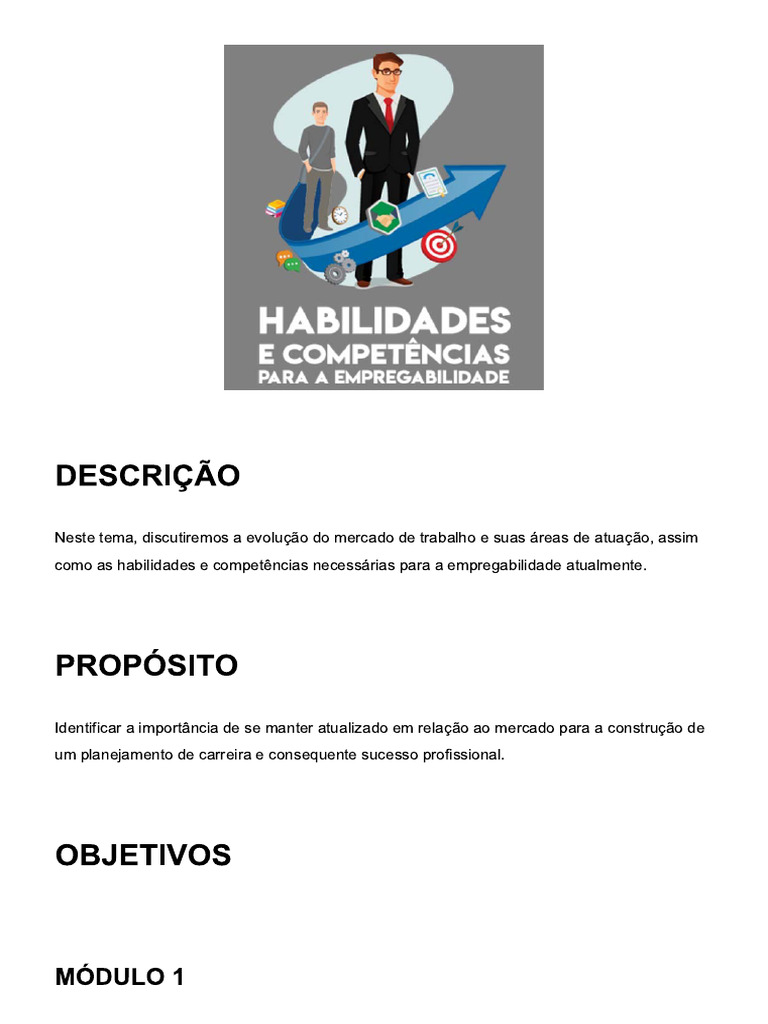 Planejamento de Carreira e Sucesso Profissional - Aula 3 | PDF