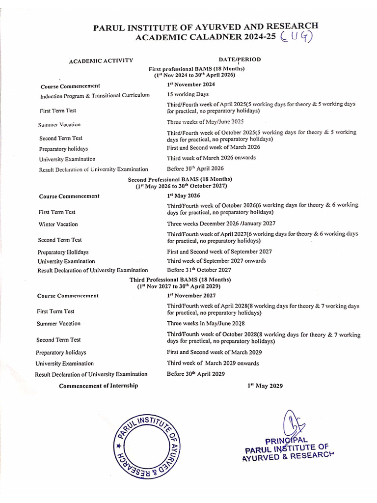 Academic Calendar 2024-25 | PDF
