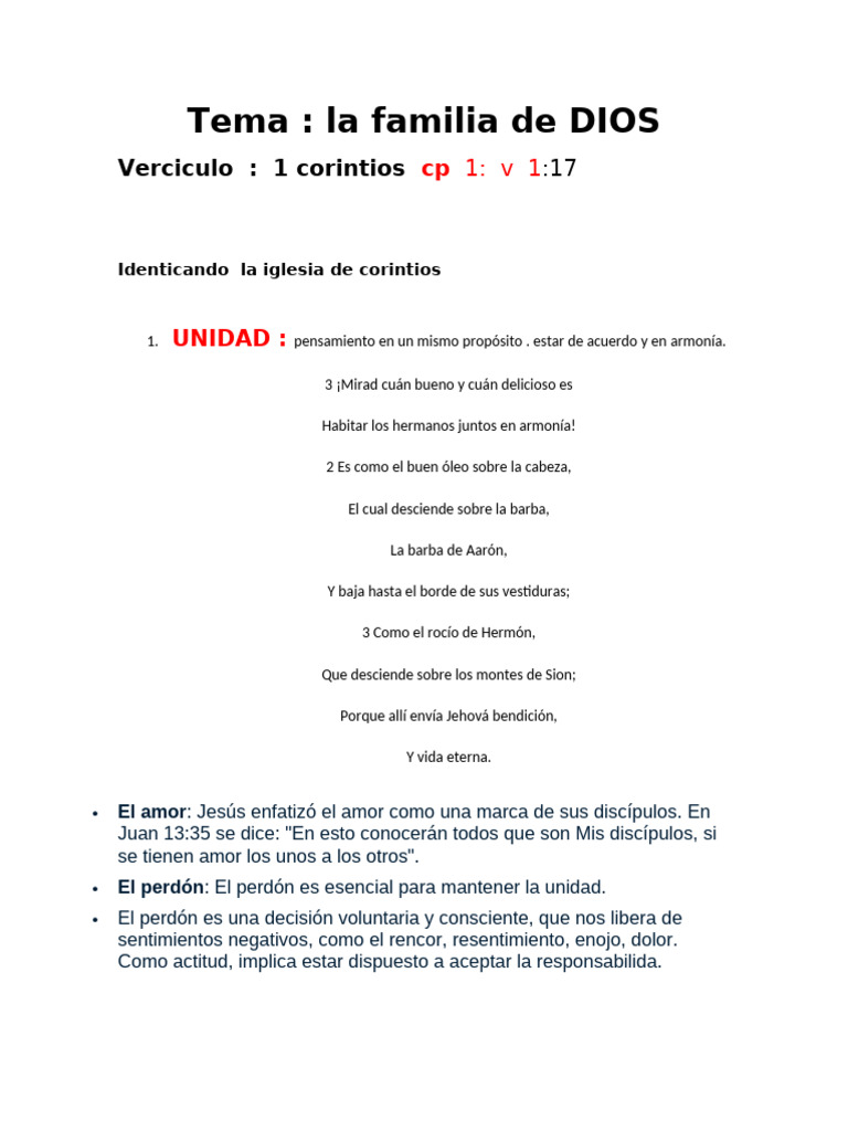 Unidad y Amor en la Familia de Dios | PDF | Perdón | Oración