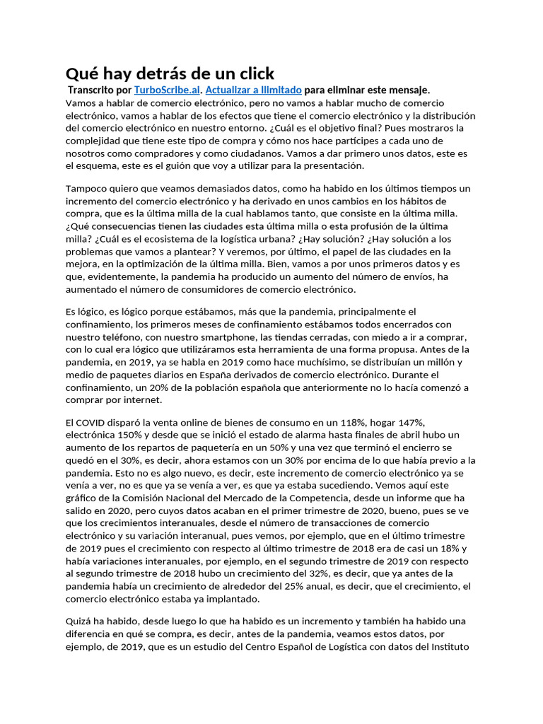 Qué Hay Detrás de Un Click | PDF | Logística | Comercio