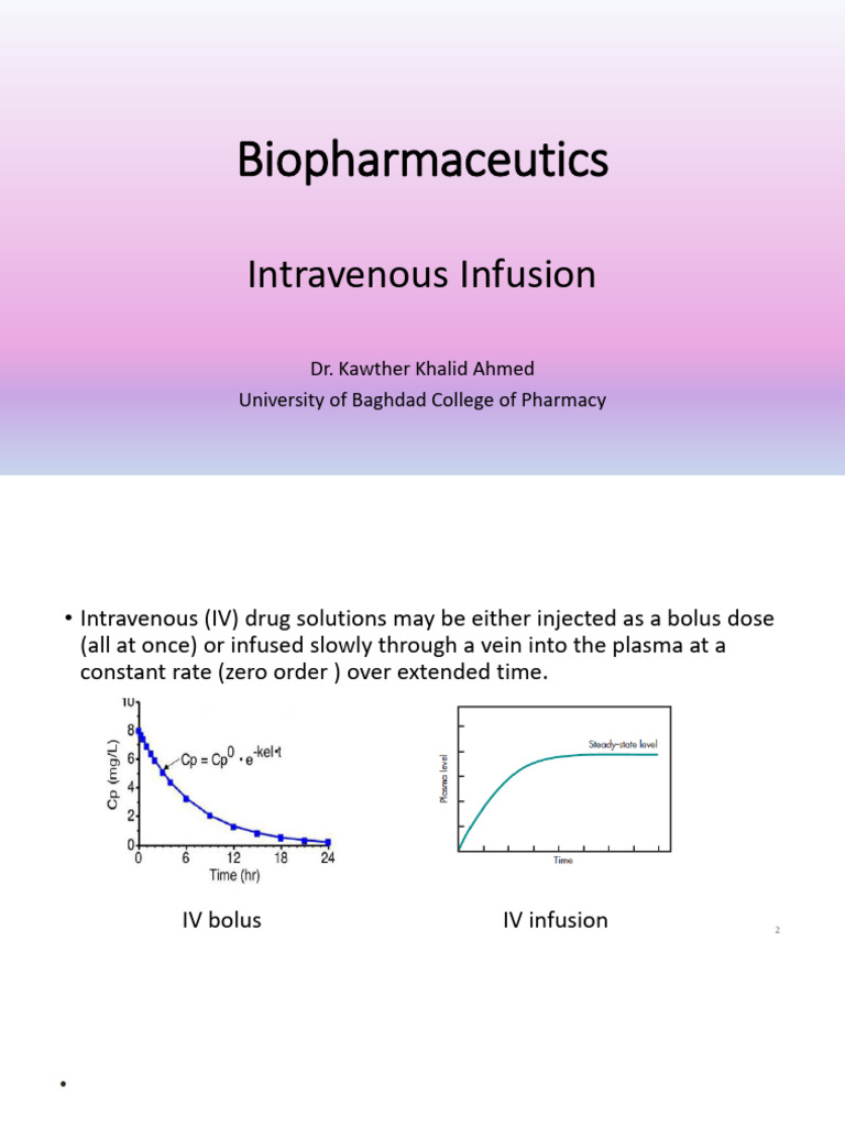 IV Drug Infusion and Steady-State Dynamics | PDF | Pharmacokinetics ...