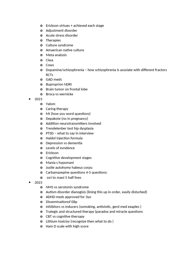 Mental Health Disorders and Treatments Guide | PDF