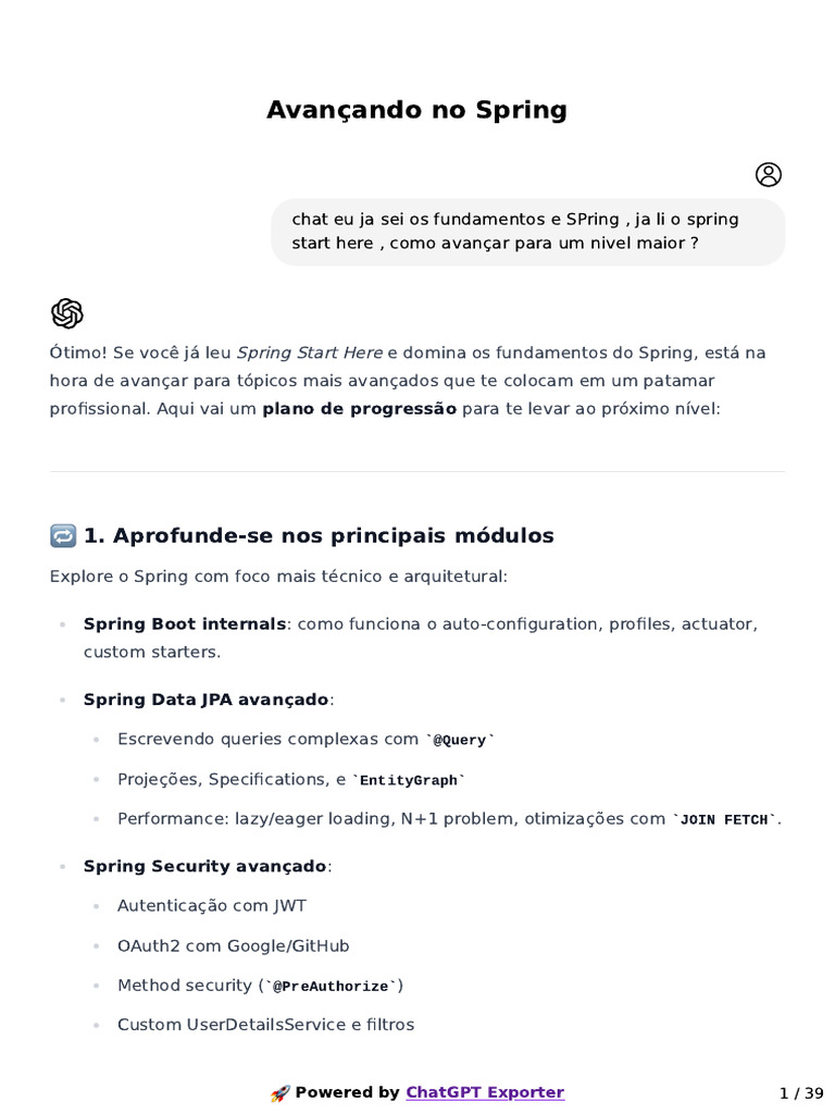Avançando no Spring: Guia Prático | PDF | Computação em nuvem ...