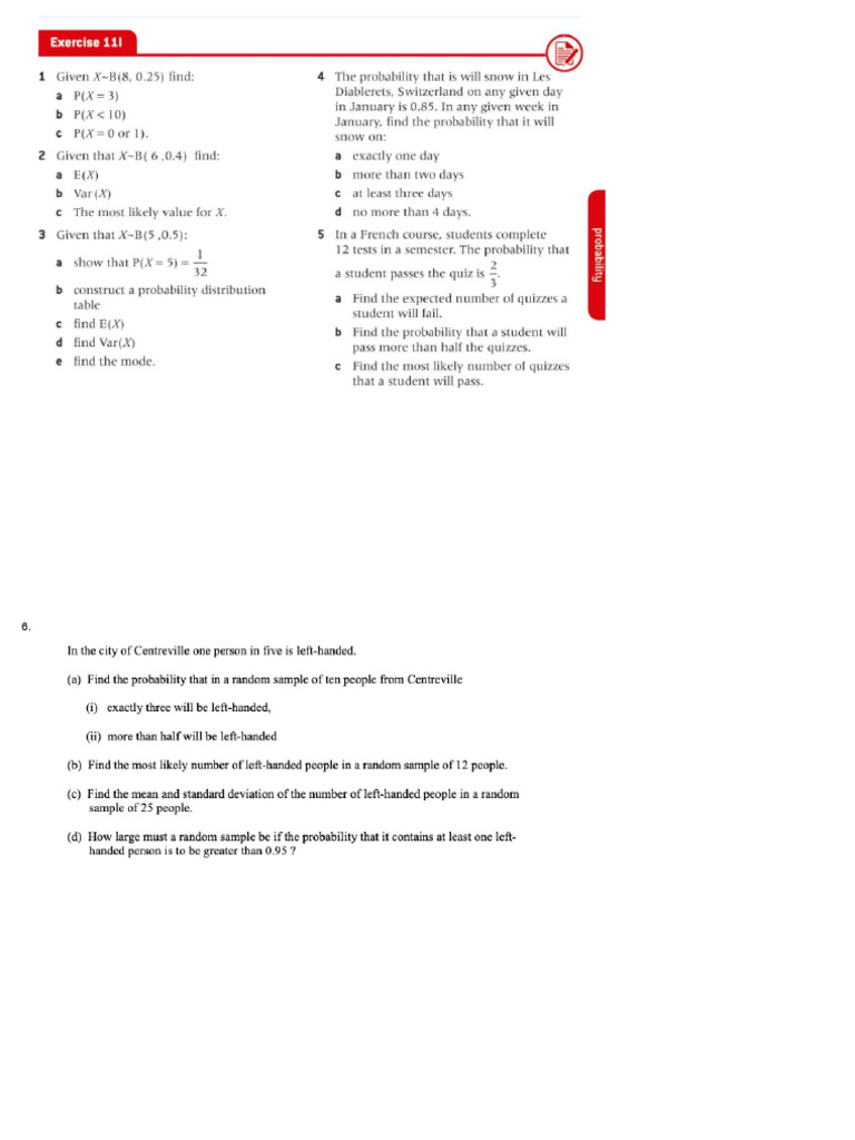 Exercise Binomial Distribution | PDF