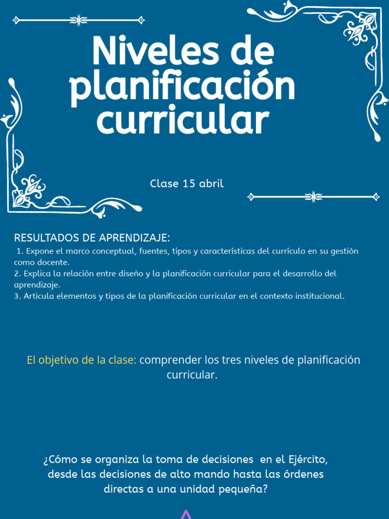 Niveles de Planificación Curricular | PDF | Plan de estudios ...