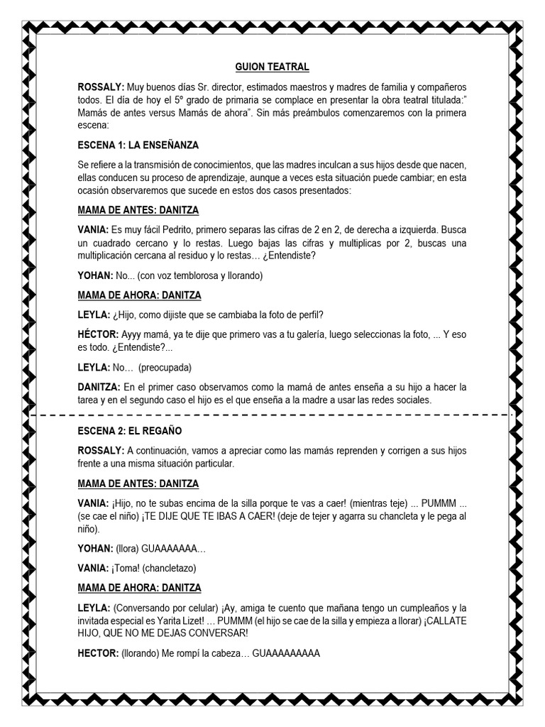 Teatro Por El Dia de La Madre 5º Grado | PDF