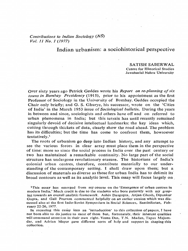 Indian Urbanism: Historical Insights | PDF | Caste | Dalit