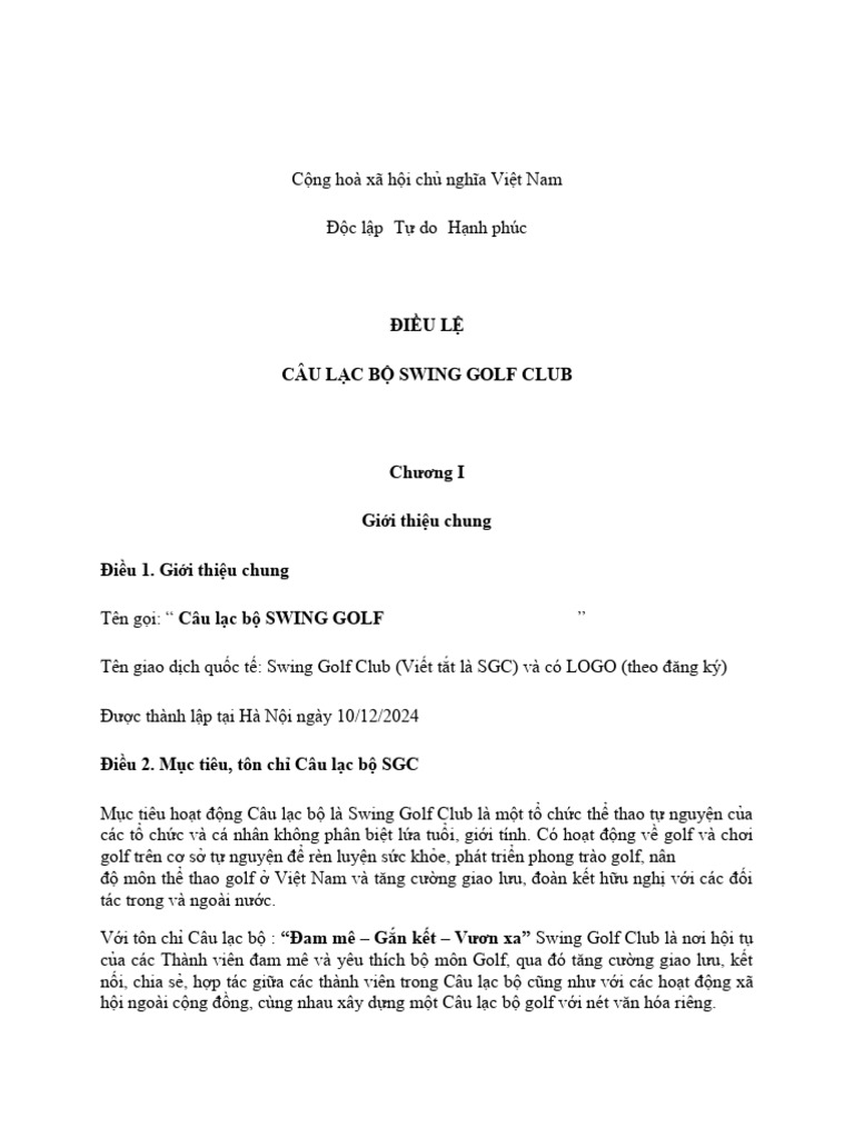 Điều Lệ Swing | PDF