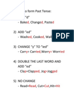 6 Ways To Form Past Tense
