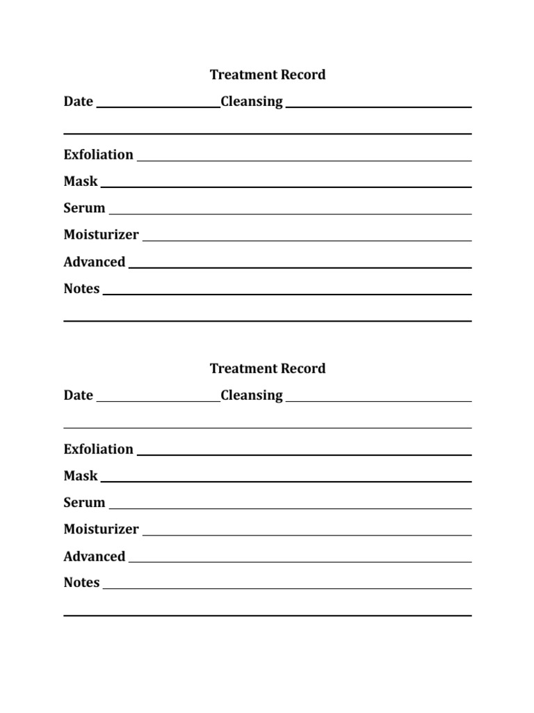 Facial Treatment Record | PDF