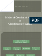 Modes of Creation of Agency & Classification of Agents