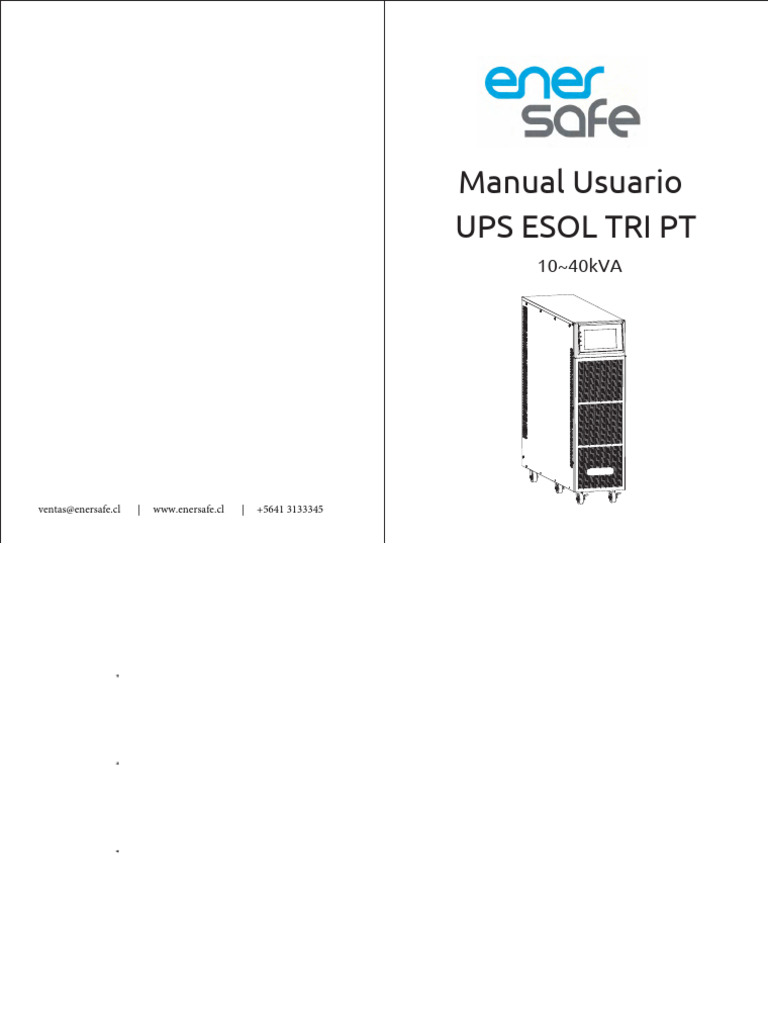 UPS ESOL TRI PT 10-40kVA User Manual | PDF | Power Inverter | Rectifier