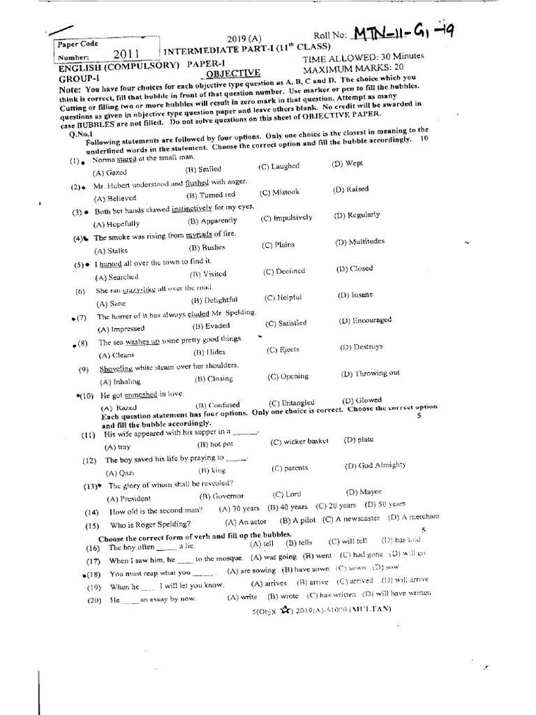 English-11 MTN - (G1+G2) - 19 | PDF