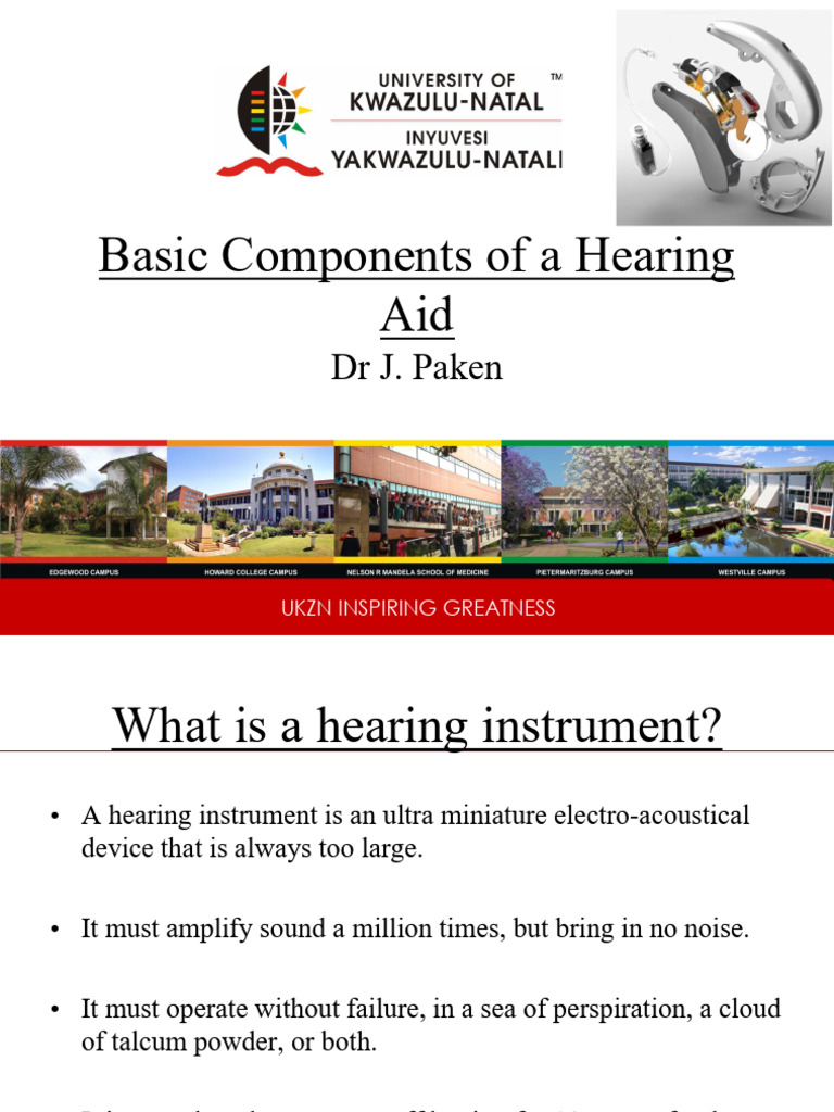 Components of Hearing Aids Explained | PDF | Amplifier | Hearing Aid