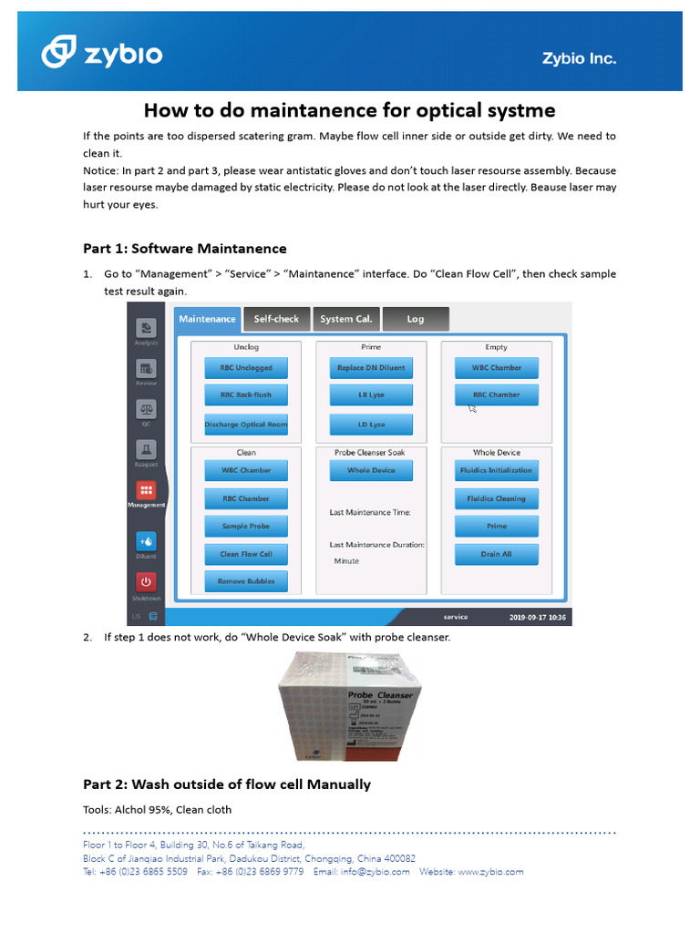 【Zybio】How to clean flow cell V1.0 - 20190911 | PDF | Applied And ...