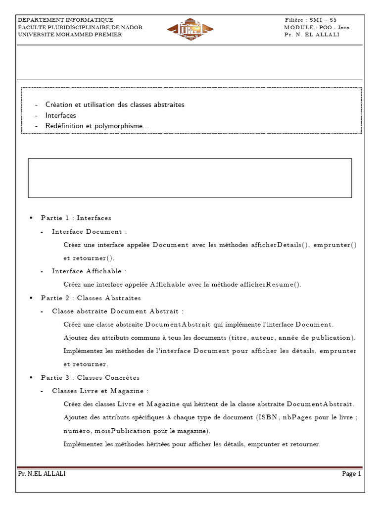 TP POO : Gestion de Bibliothèque en Java | PDF | Programmation orientée ...