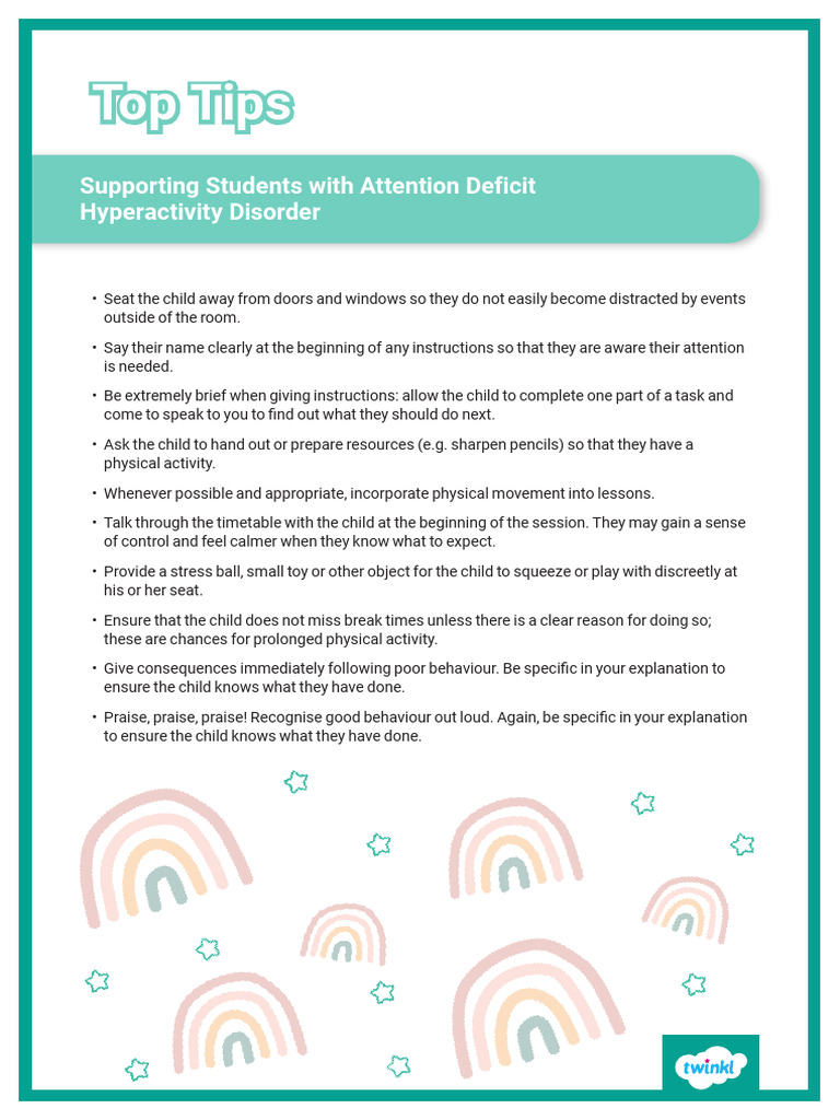 Au S 1645440772 Top Tips For Supporting Students With Adhd Teacher Aide ...