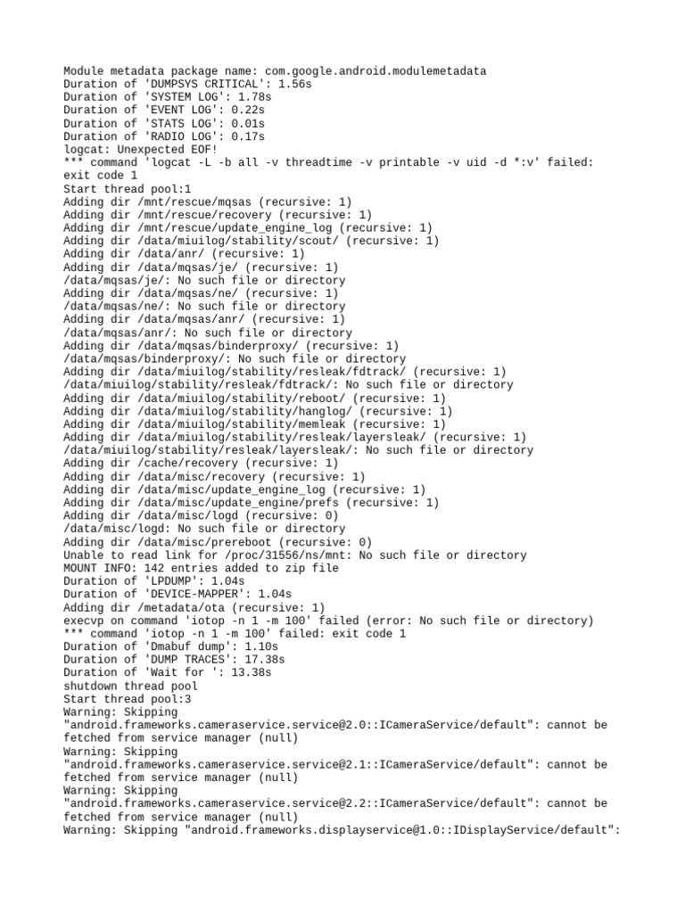 Android Log Analysis and Errors | PDF | Computer Programming | System ...