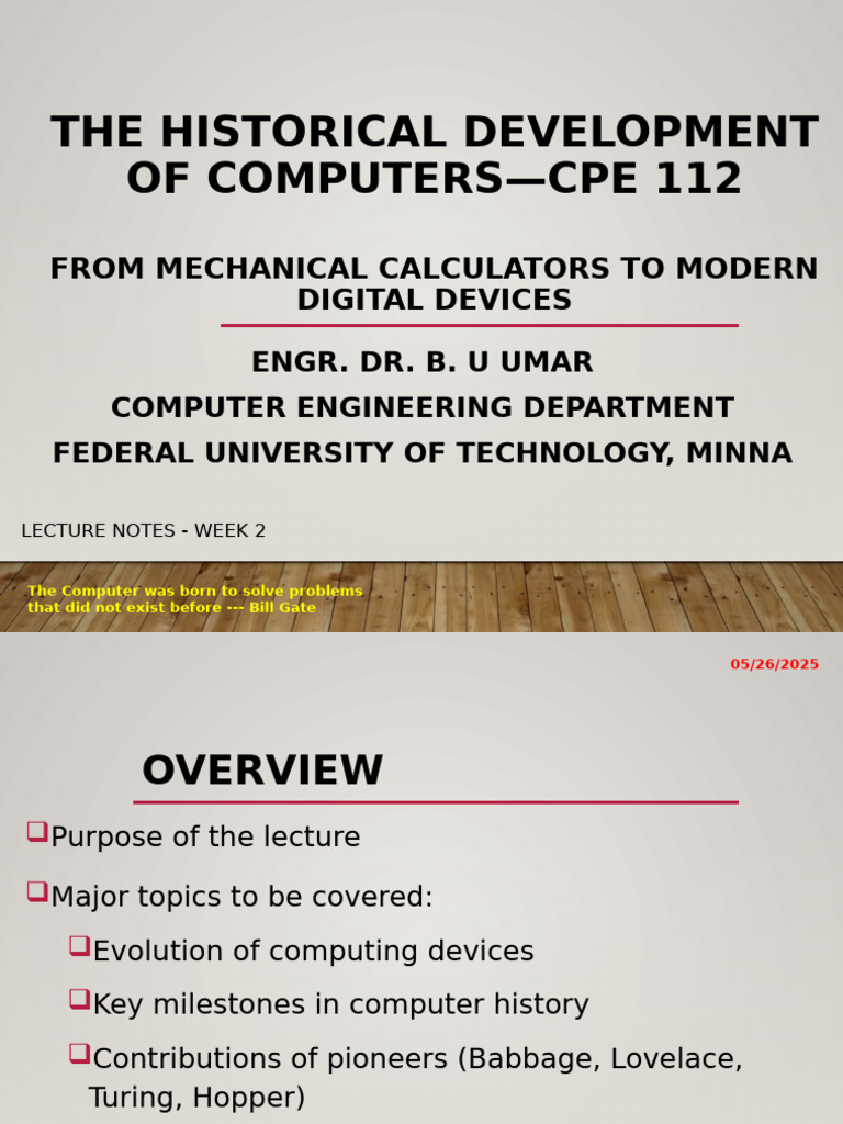 The Historical Development of Computers - Week 2 | PDF | Computing ...