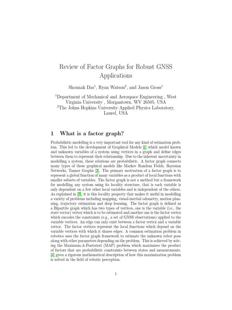 Factor Graphs for GNSS Estimation | PDF | Kalman Filter | Applied ...