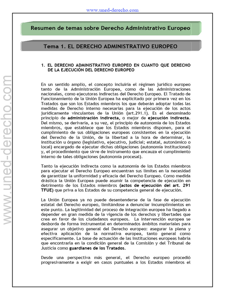 Derecho Administrativo Europeo | PDF | Ley de la Unión Europea ...