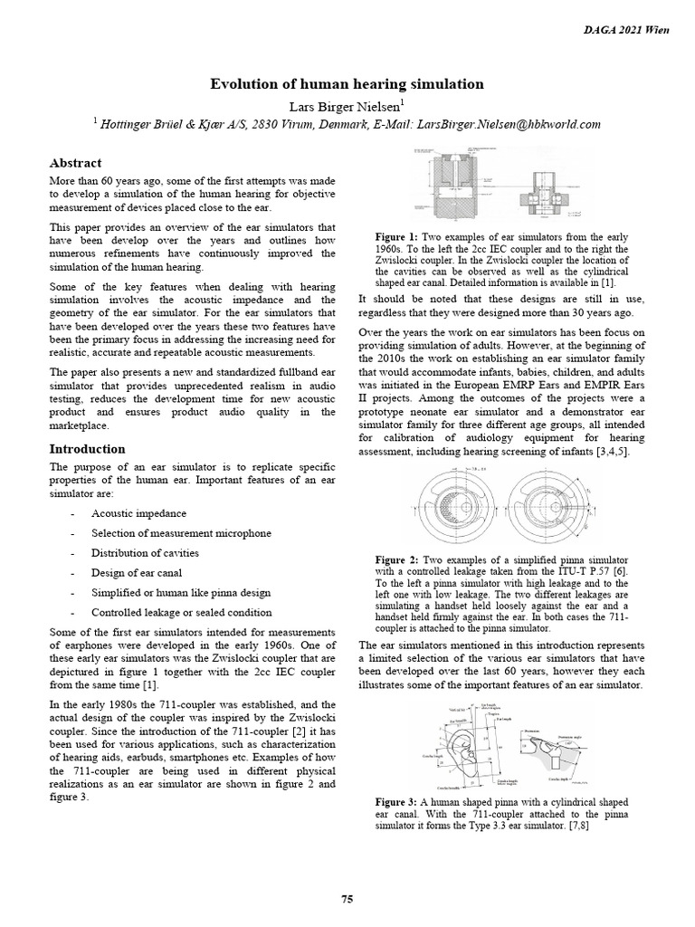 2021 - Evolution of Human Hearing Simulations | PDF | Ear | Microphone