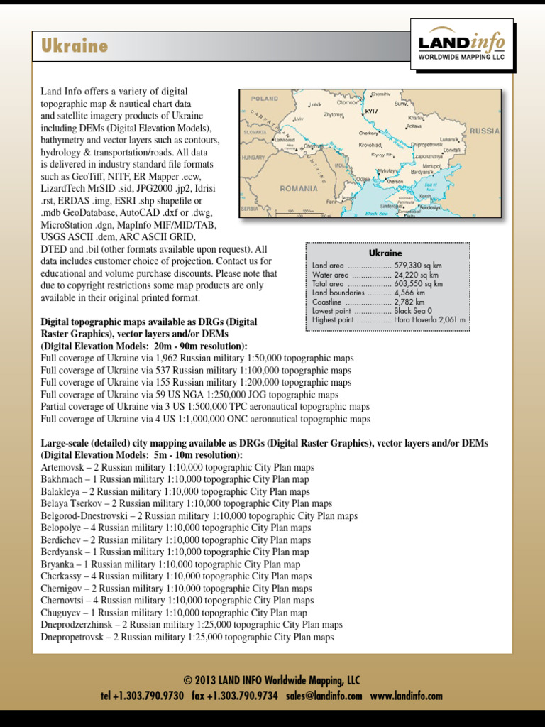 Ukraine Topographic Maps & Data Products | PDF | Satellite Imagery ...