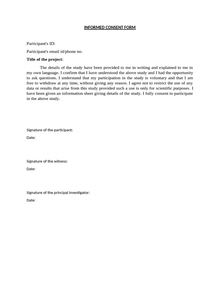 Informed Consent Form Template | PDF