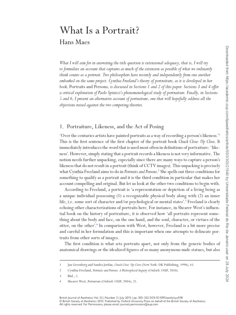 Understanding Portraiture: A Philosophical Inquiry | PDF | Portrait ...