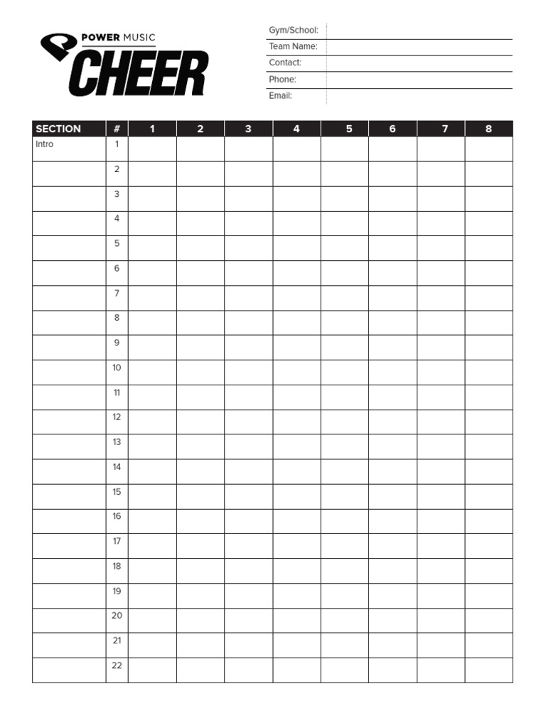 PMCheer CountSheet-form | PDF