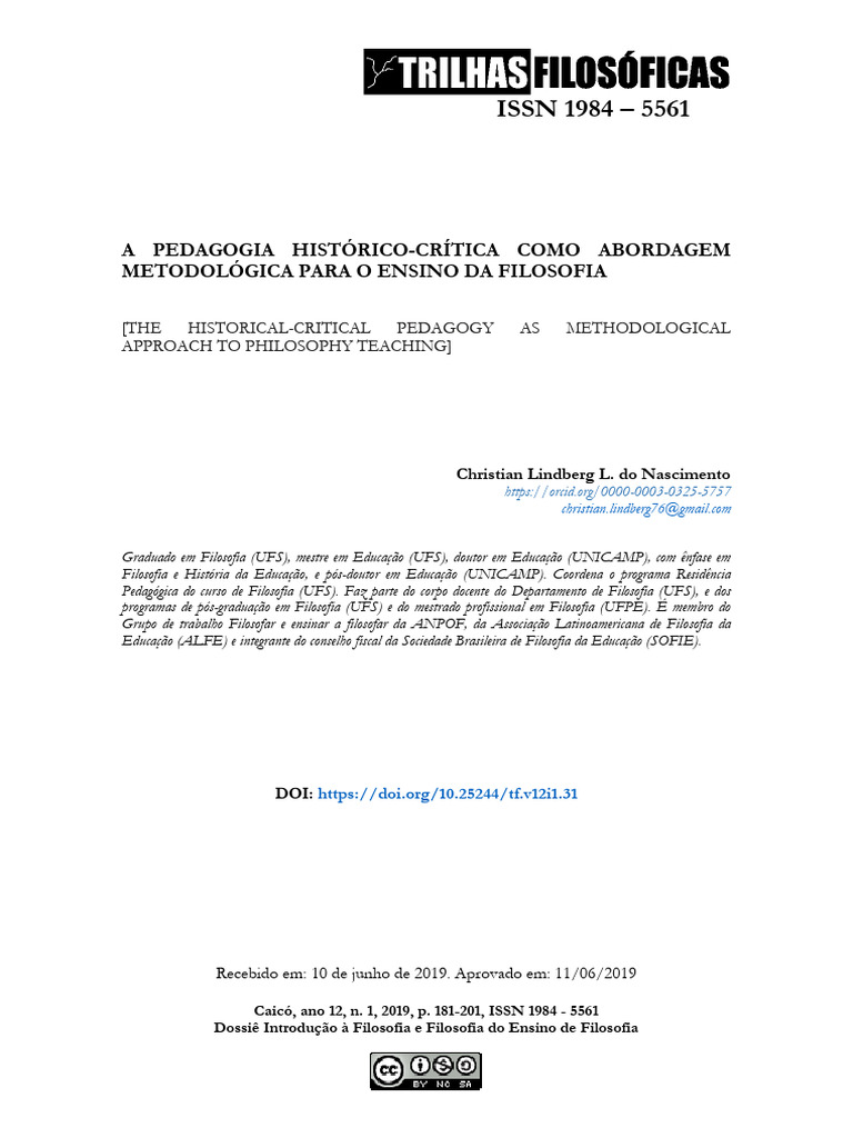 Marcosherico, 10 Trilhas Filosóficas, 12,1 - 2019 - CHRISTIAN - A ...