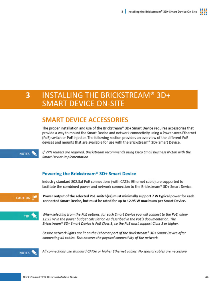 Brickstream 3D+ Device Installation Guide | PDF | Computer Network ...