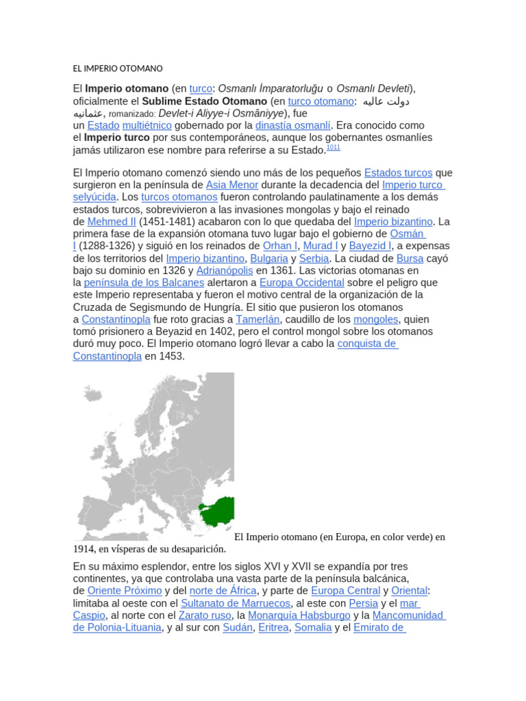 Historia del Imperio Otomano | PDF | imperio Otomano | imperio Bizantino